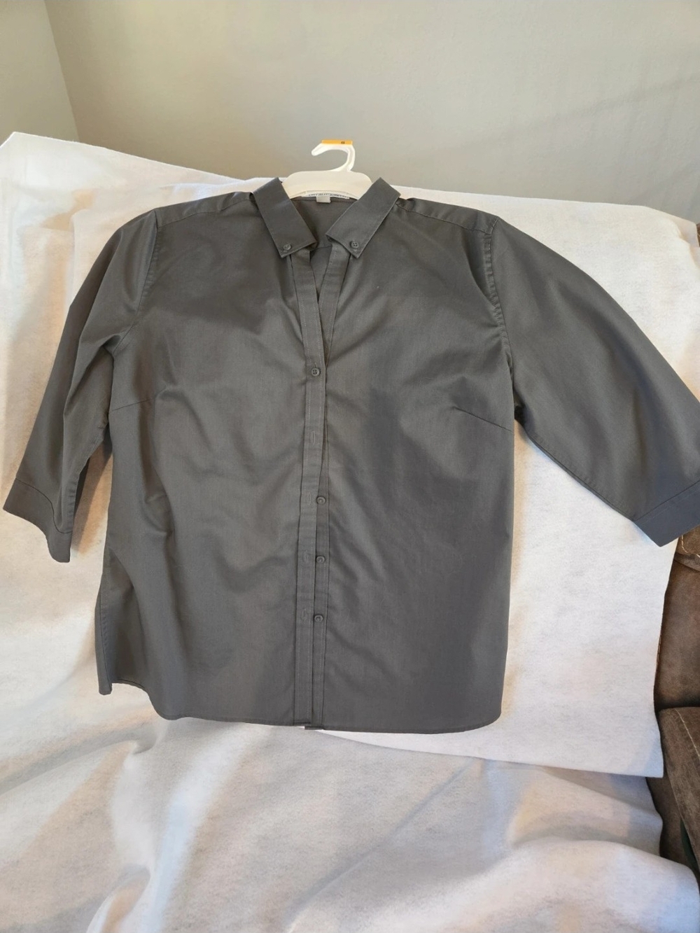 Port Authority Ladies Button-Down Shirt in Charcoal